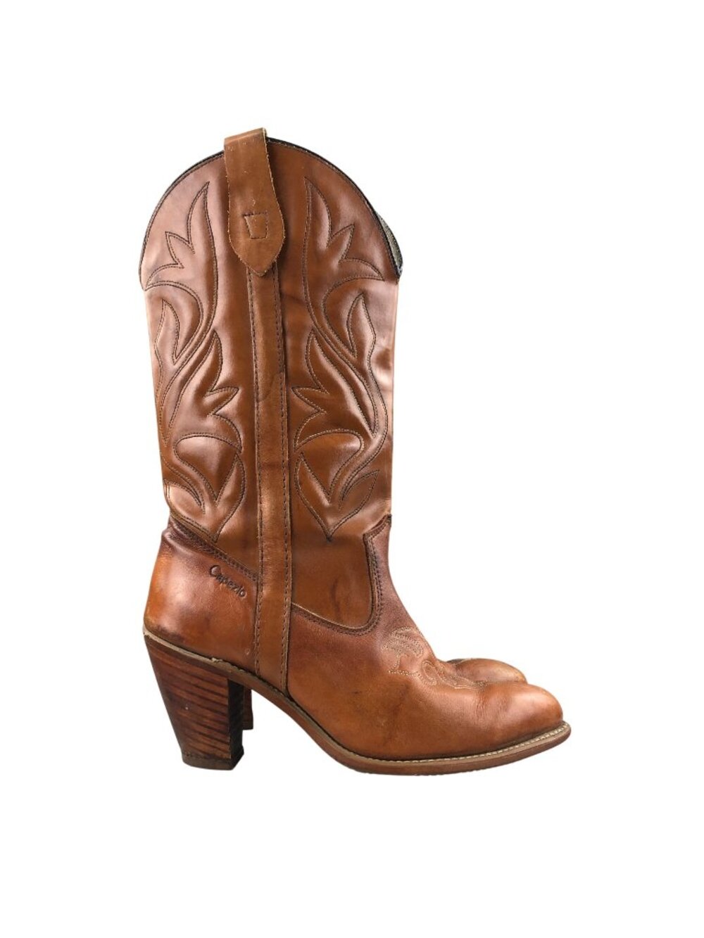 Capezio USA Women's Size 8M Vintage Brown Leather Western Cowboy Boots *SMOKE*